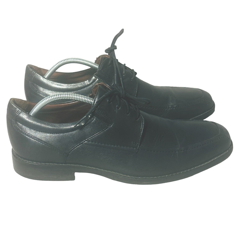 Johnston & Murphy Dress Shoes Mens 11.5 Black Solid Apron Toe Classic 209785